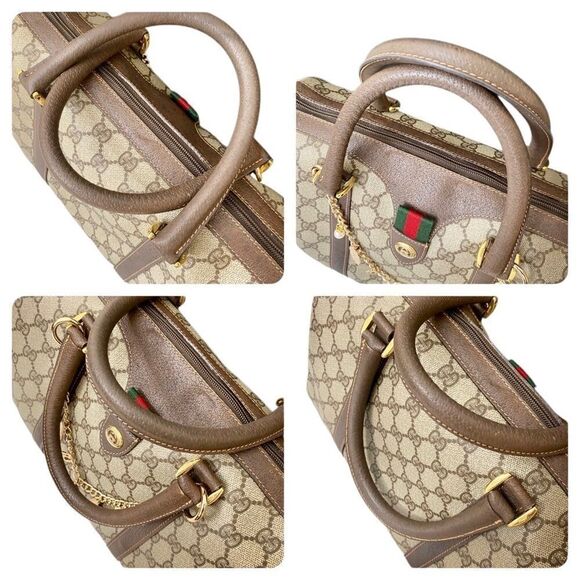 GUCCI Sherry Line Pvc Leather Boston Handbag 👜 - Picture 10 of 17